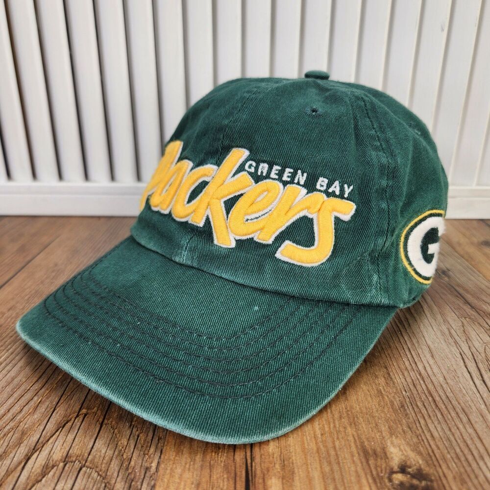 Green Bay Packers '47 Brand Snapback Hat Cap Green Yellow NFL Script Logo Cotton